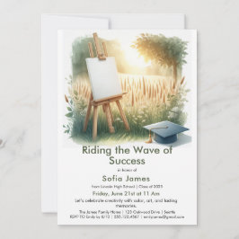 Art Theme Graduation Party Invitation Kaart