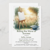 Art Theme Graduation Party Invitation Kaart (Voorkant / Achterkant)