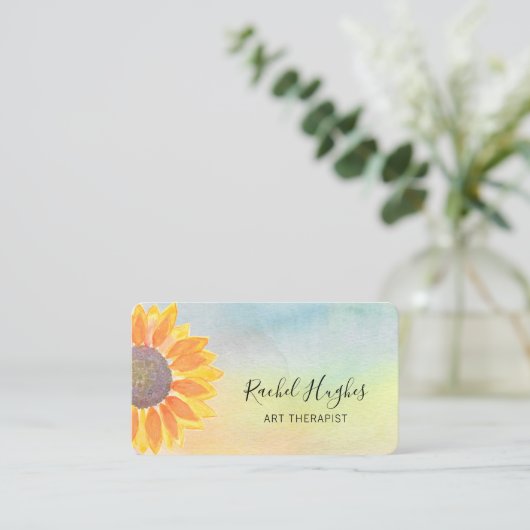 Art Therapist Colorful Sunflower Visitekaartje (Staand voorkant)
