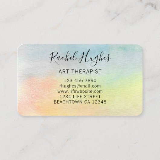 Art Therapist Colorful Sunflower Visitekaartje (Achterkant)