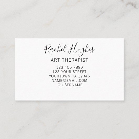 Art Therapist QR Code Visitekaartje (Achterkant)