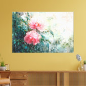 *~* Art TV2 2 ROZE PEONY Uitgerekte Canvas Print (Insitu (Woonkamer))
