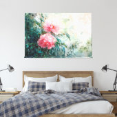 *~* Art TV2 2 ROZE PEONY Uitgerekte Canvas Print (Insitu (Slaapkamer))