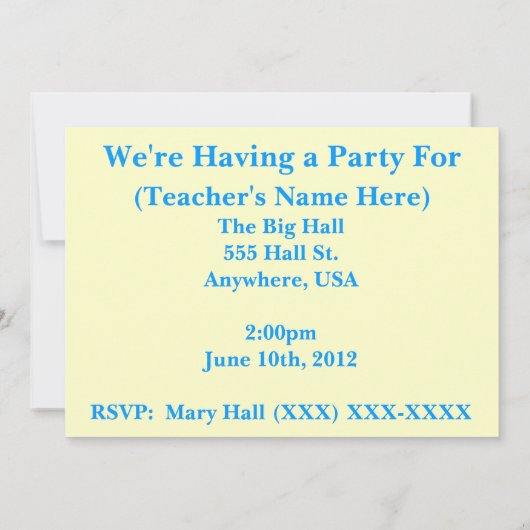 Art Uitnodigingen van leraren (Achterkant)