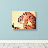 Art Ukiyo-E van de Japanse Tijger Woodblock Canvas Afdruk (Insitu (Houten vloer))
