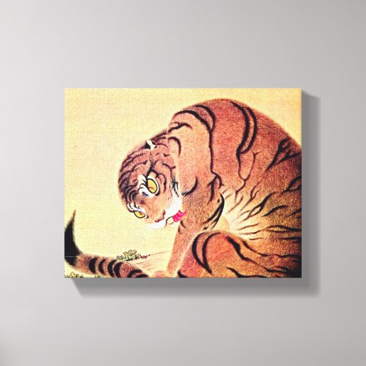 Art Ukiyo-E van de Japanse Tijger Woodblock Canvas Afdruk (Voorkant)