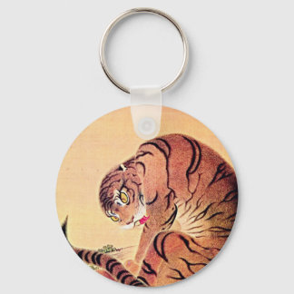 Art Ukiyo-E van de Japanse Tijger Woodblock Sleutelhanger
