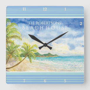 Art. van de Palmen van het Huis van het Strand van Vierkante Klok