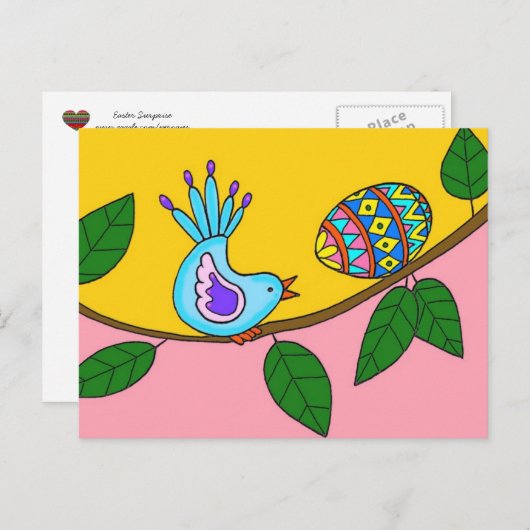 Art. van de Verrassing van Pasen het Oekraïense Feestdagenkaart (Voorkant / Achterkant)