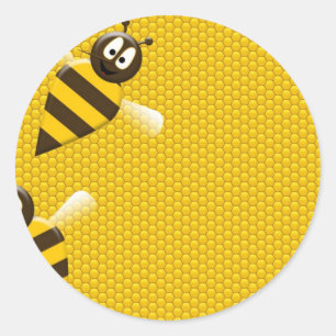 Art. van het Patroon van de Bijen van de Bij van Ronde Sticker