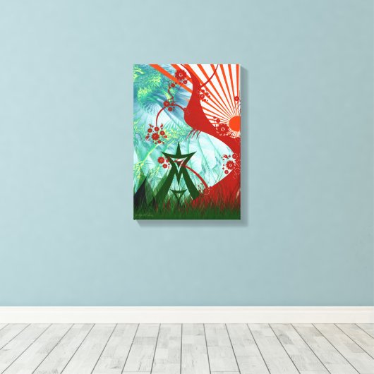 Art van het zomerfestival canvas afdruk (Insitu (Houten vloer))