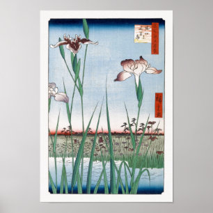 Art. van Hiroshige van de Tuin van de Iris van Poster