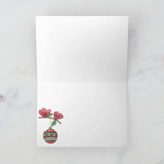 Art. van Kerstmis van de Vogel van de baba het Feestdagen Kaart (Binnen)