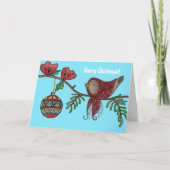 Art. van Kerstmis van de Vogel van de baba het Feestdagen Kaart (Voorkant)