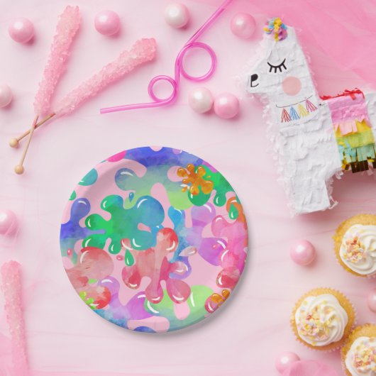 Art Verjaardagsjurk voor een Mess Schilderij Papieren Bordje (Feest)