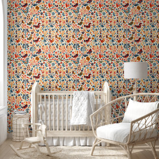 Art Wallpaper | Tribal Folk Pattern Wall Mural Behang