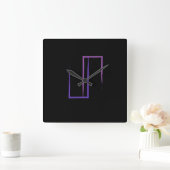 ART-wandklok Vierkante Klok (Huis)