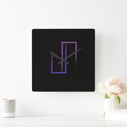 ART-wandklok Vierkante Klok (Huis)