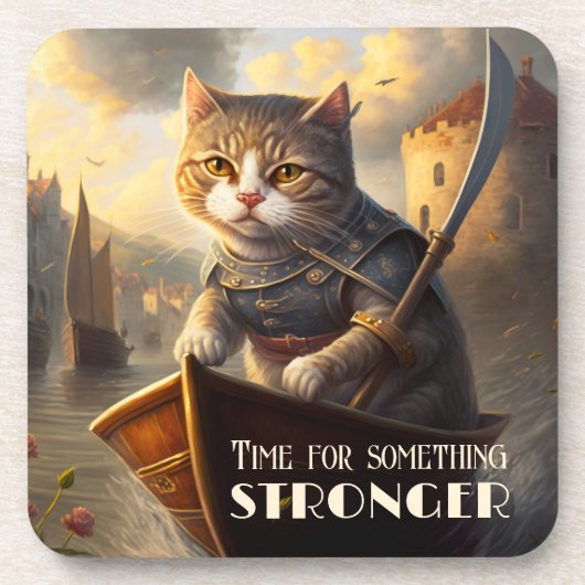  Art Warrior Cat Liquor Espresso Onderzetter (Voorkant)