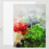 Art Waterverf Parrot Green Paraket Gift (Voorkant / Achterkant)