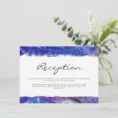 Art Wedding Reception Blue Informatiekaartje (Staand voorkant)