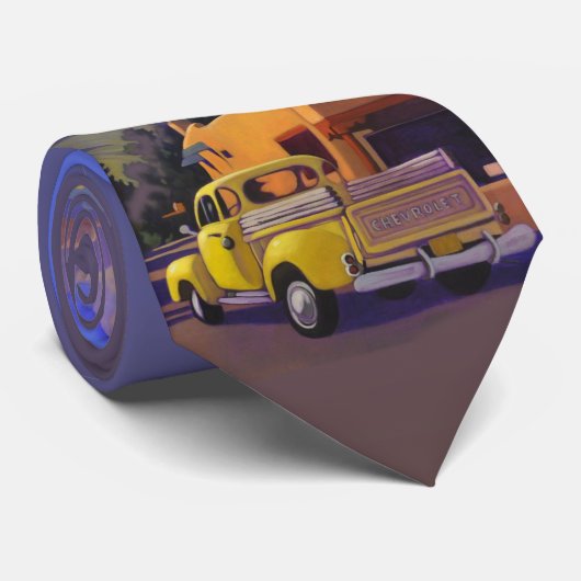 Art West Designer-Stropdas - Een gele truck op Tao Stropdas (Opgerold)