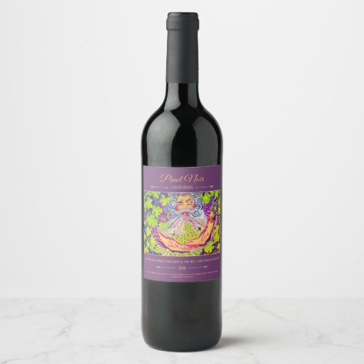 Art Wine Label "Mighty Winemaker" Wijn Etiket (Voorkant)