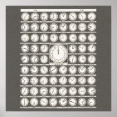  Art World Clocks tijdzones - posters aan wanden (Voorkant)