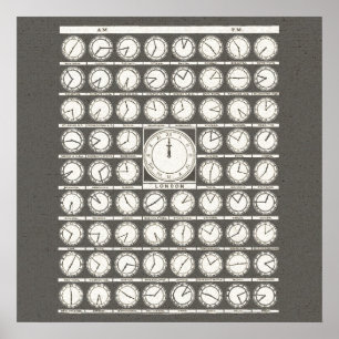  Art World Clocks tijdzones - posters aan wanden