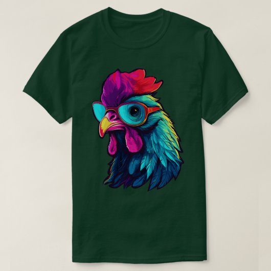 Art Zonnebril Kip Cadeaus Grappige Kip 3 T-shirt (Design voorkant)