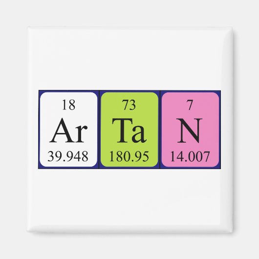 Artan periodiek table name magnet (Voorkant)