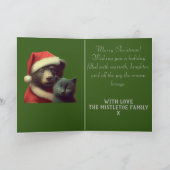 Artan & Pip | Whimsical Beer en Kitten Kerstmis Feestdagen Kaart (Binnen)