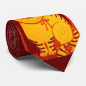 ArtByRae - Geel Stropdas met vuurwapens (Opgerold)