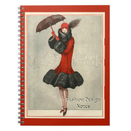 ArtDeco 20's Flapper/Fashion Illustration Notebook Notitieboek