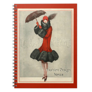 ArtDeco 20's Flapper/Fashion Illustration Notebook Notitieboek