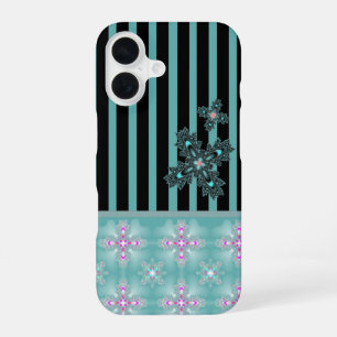 Artdeco bloemen in retro stijl iPhone 16 hoesje