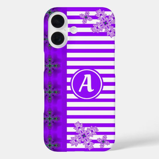 Artdeco bloemen in retro stijl met monogram Case-Mate iPhone case (Achterkant)