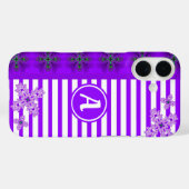 Artdeco bloemen in retro stijl met monogram Case-Mate iPhone case (Achterkant (horizontaal))