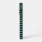 Artdeco bloemen in retro stijl met monogram iPhone 16 hoesje (Linkerkant)