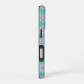 Artdeco bloemen in retro stijl met monogram iPhone 16 hoesje (Rechterkant)