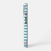 Artdeco bloemen in retro stijl met monogram iPhone 16 hoesje (Linkerkant)