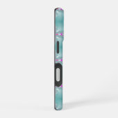 Artdeco bloemen in retro stijl met monogram iPhone 16 hoesje (Rechterkant)