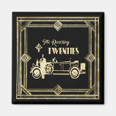 ArtDeco De roaring Twenties Black Gold Gatsby-auto Magneet (Voorkant)