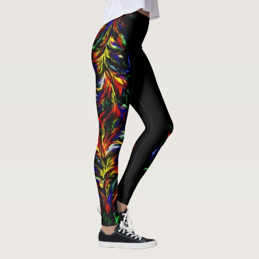 Artdeco Flames in regenboogstijl Leggings (Rechts)
