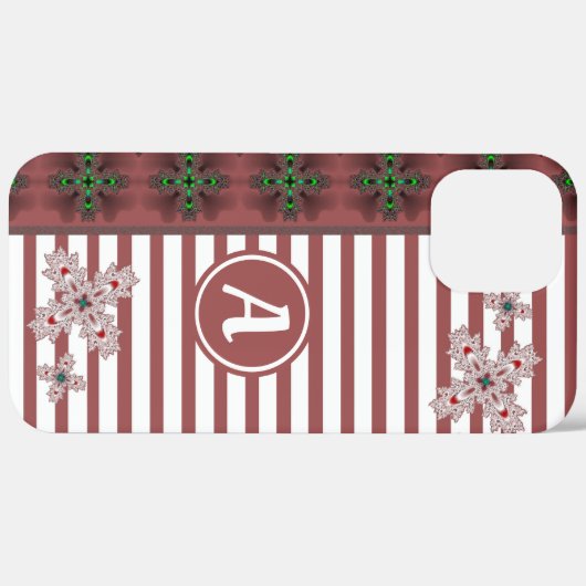 Artdeco Flowers in Retro Style with monogram Case-Mate iPhone Case (Achterkant / Rechts)