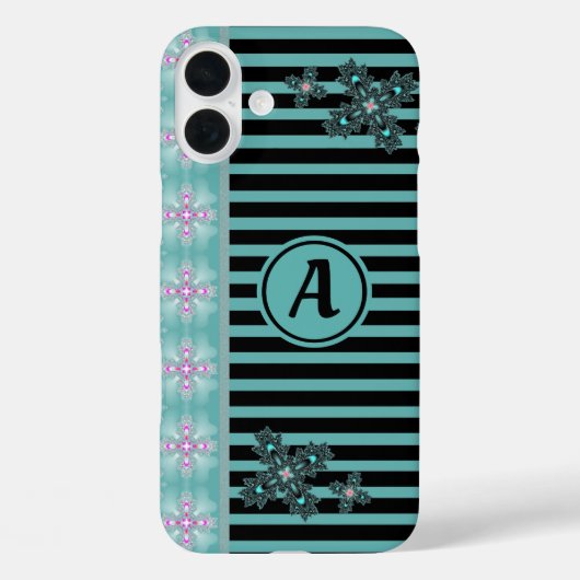 Artdeco Flowers in Retro Style with monogram Case-Mate iPhone Case (Achterkant)