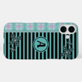 Artdeco Flowers in Retro Style with monogram Case-Mate iPhone Case (Achterkant (horizontaal))