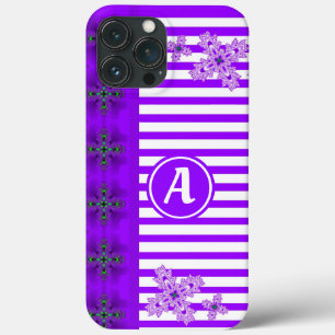 Artdeco Flowers in Retro Style with monogram Case-Mate iPhone Case