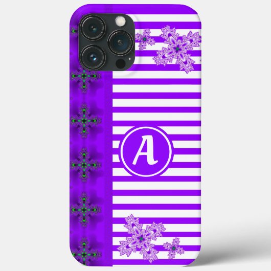 Artdeco Flowers in Retro Style with monogram Case-Mate iPhone Case (Achterkant)