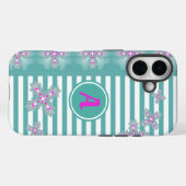 Artdeco Flowers in Retro Style with monogram Case-Mate iPhone Case (Achterkant (horizontaal))